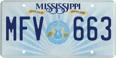 MS license plate MFV663