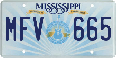 MS license plate MFV665