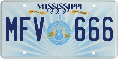 MS license plate MFV666