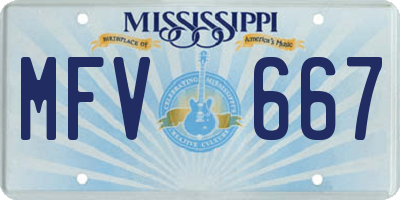 MS license plate MFV667