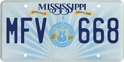 MS license plate MFV668