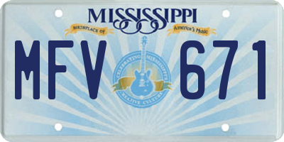 MS license plate MFV671