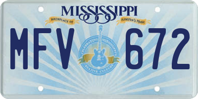 MS license plate MFV672