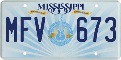 MS license plate MFV673