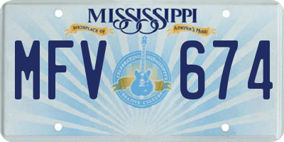 MS license plate MFV674