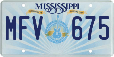 MS license plate MFV675