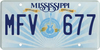 MS license plate MFV677