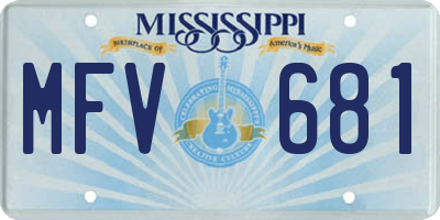 MS license plate MFV681