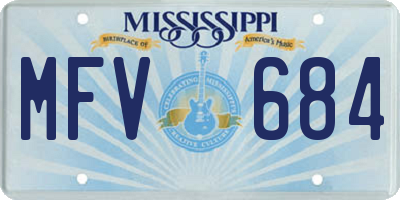 MS license plate MFV684