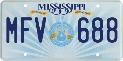 MS license plate MFV688