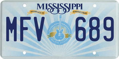 MS license plate MFV689