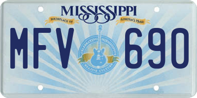 MS license plate MFV690