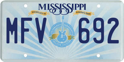 MS license plate MFV692