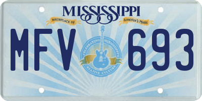 MS license plate MFV693