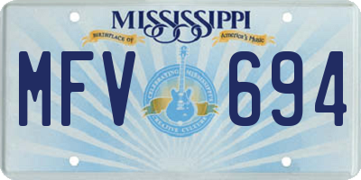 MS license plate MFV694