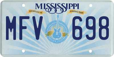 MS license plate MFV698
