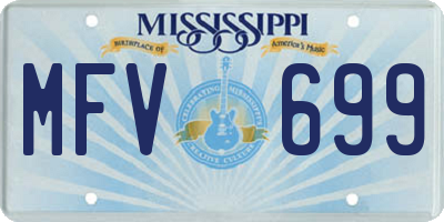 MS license plate MFV699