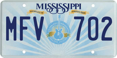 MS license plate MFV702