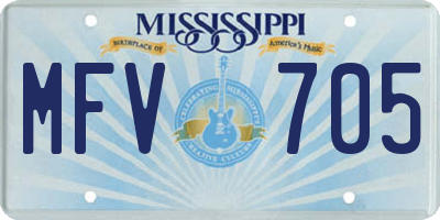MS license plate MFV705