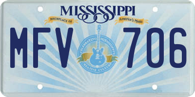 MS license plate MFV706