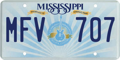 MS license plate MFV707