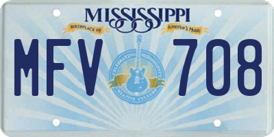 MS license plate MFV708