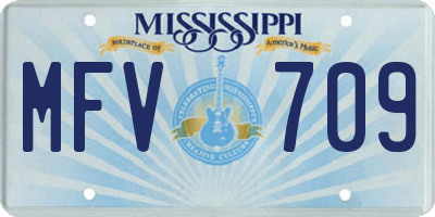 MS license plate MFV709