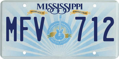 MS license plate MFV712