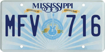 MS license plate MFV716