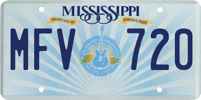 MS license plate MFV720