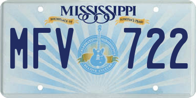 MS license plate MFV722