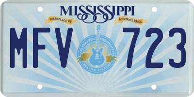 MS license plate MFV723