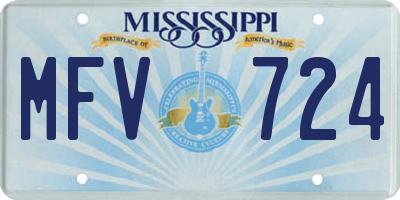 MS license plate MFV724