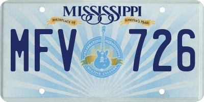 MS license plate MFV726