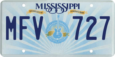 MS license plate MFV727