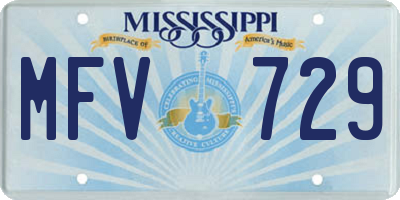MS license plate MFV729