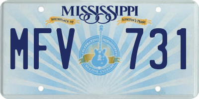 MS license plate MFV731