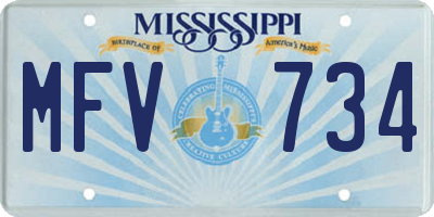 MS license plate MFV734