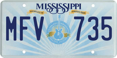MS license plate MFV735