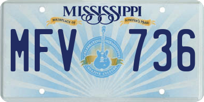 MS license plate MFV736