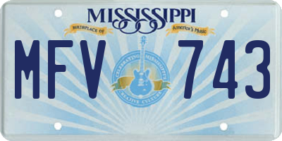 MS license plate MFV743