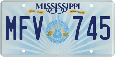 MS license plate MFV745
