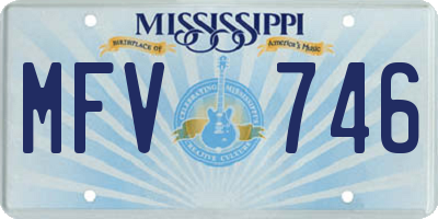 MS license plate MFV746