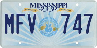 MS license plate MFV747