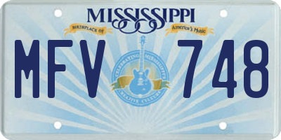 MS license plate MFV748