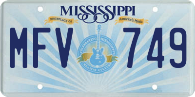 MS license plate MFV749