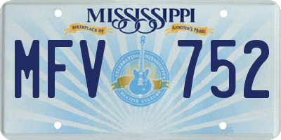 MS license plate MFV752