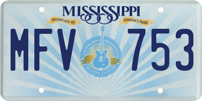 MS license plate MFV753