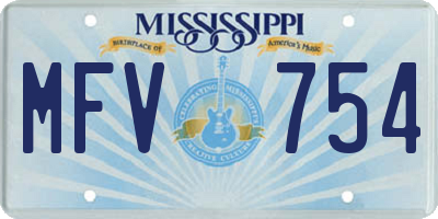 MS license plate MFV754