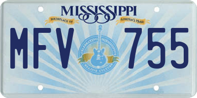 MS license plate MFV755